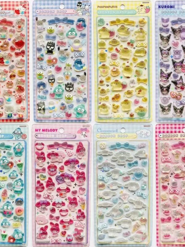 アニメかわいい 3D サンリオリリーフステッカー｜クロミ・マイメロ・シナモロール｜漫画ゼリークリスタルデコレーション