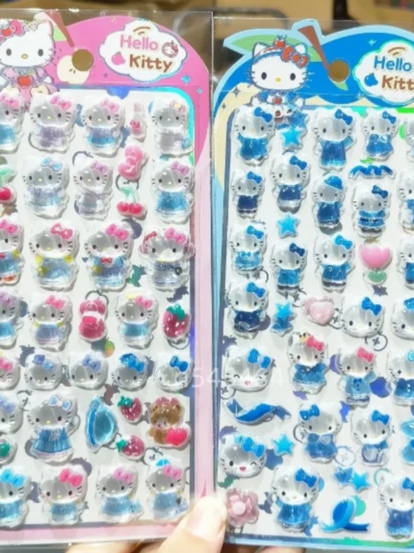新作 ホット ハローキティ 3D クリスタルステッカー マカロンシリーズ クリスタルレリーフ ソリッドステッカー DIY スマホケース ヘアアクセサリー 子供向けギフト