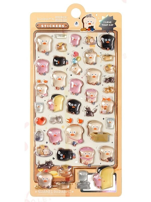 【1枚】3Dエンボスステッカー、女の子向けおもちゃ、かわいい動物のジェムクリスタルステッカー、スマホケースの装飾ステッカー