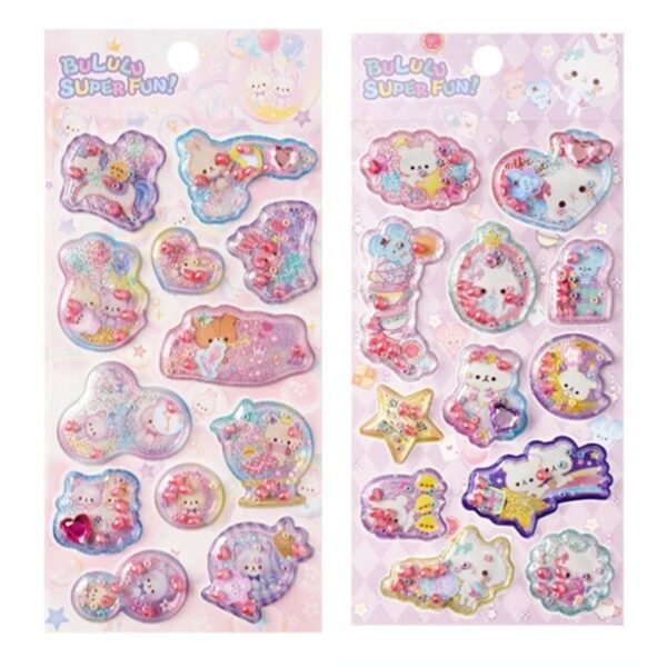 【2枚セット】3D香りパールシェイクステッカー、スマホケースデコレーション用ハンドメイドリワードステッカー