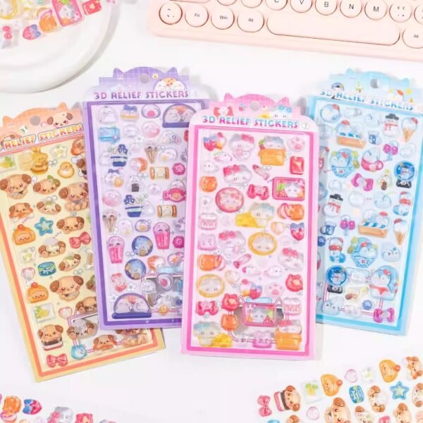 【4 枚セット】3D 立体エンボス キャンディーパーティーステッカー